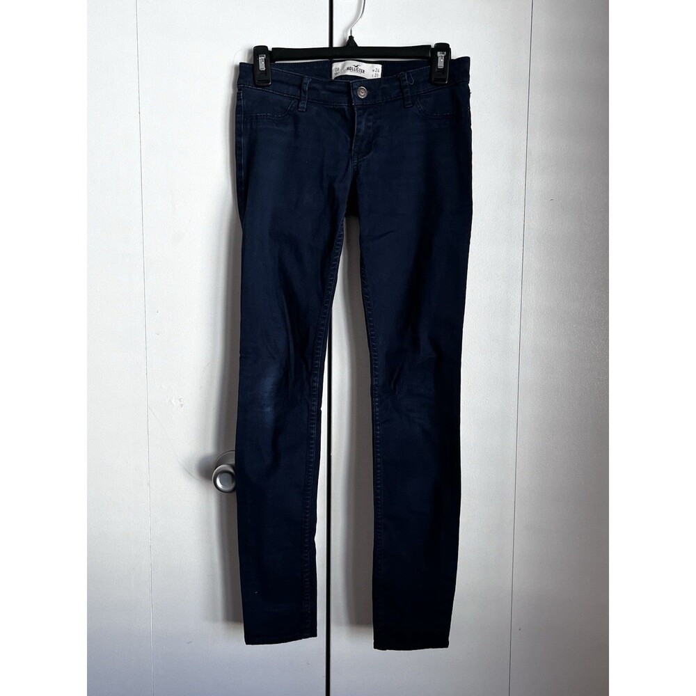 Hollister Women’s Skinny Jeans W24 L31 Dark Wash Stretch Denim Mid Rise